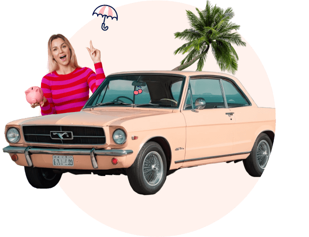 Tjej påpekar på billigast bilförsäkring