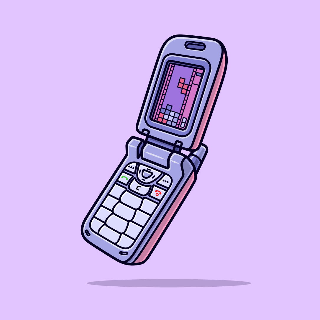 Illustration på en gammal mobiltelefon
